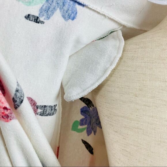 VTG 80s Peter Popovich Floral Print Varsity Cotton Blend Cardigan Sweater - Picture 7 of 13